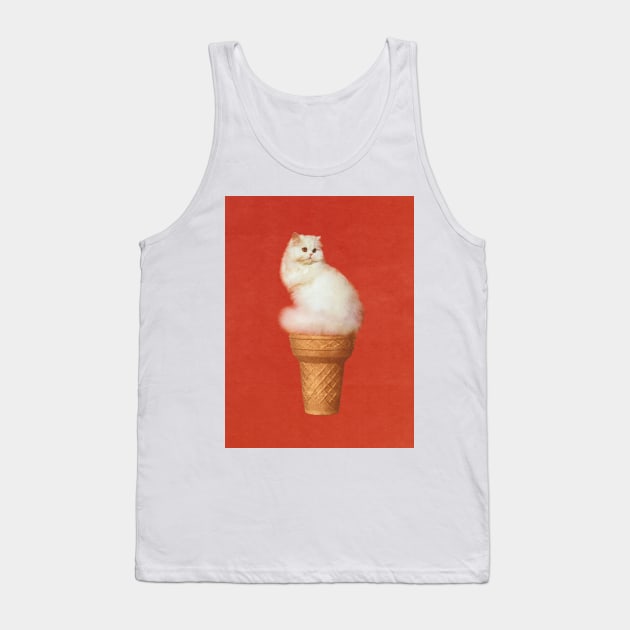 Cat Ice Cream - Red Tank Top by Vertigo Artography